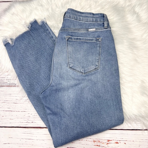 👖|•KANCAN•| High Rise Straight Leg Raw Step Hems Size 15/31👖 - Picture 3 of 5